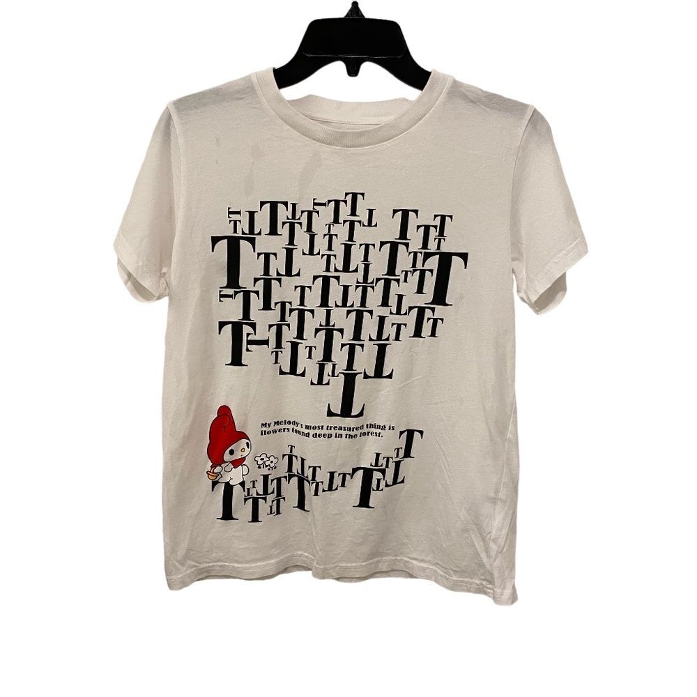 Uniqlo Sanrio My Melody Graphic Letter Print T-Shirt White Multicolor Medium M